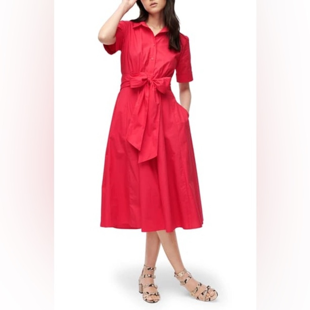 J. Crew tie waist short sleeve shirt dress